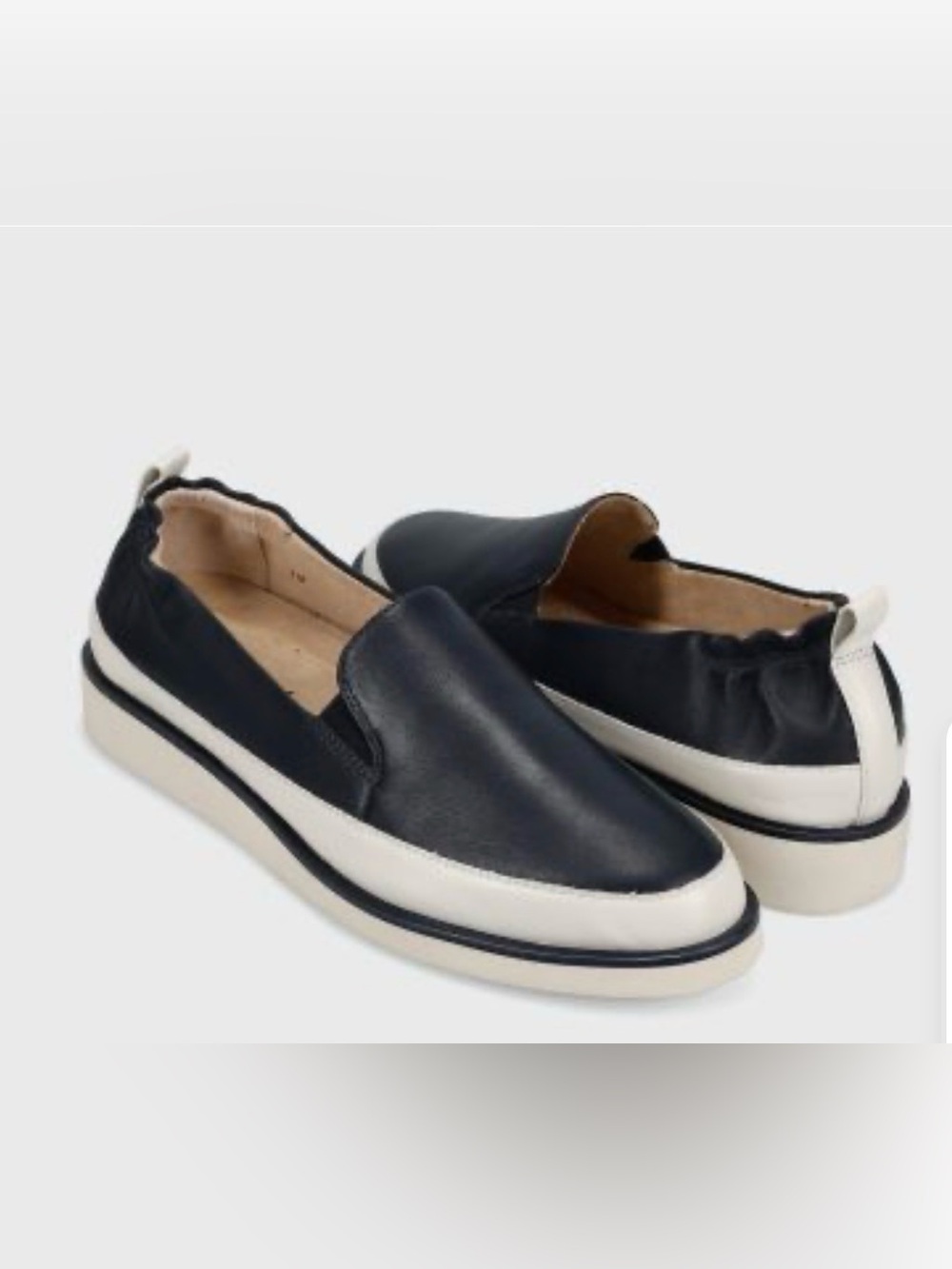 Vaneli Quin Two-Tone Slip-On Sneakers in Navy and White